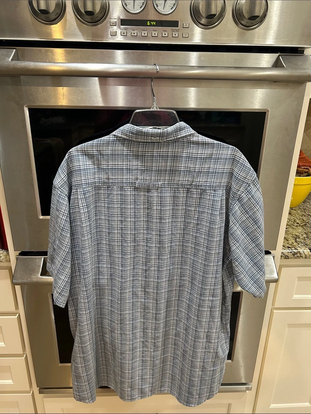 The North Face Men's Blue Plaid Short-Sleeve Button-Down Shirt